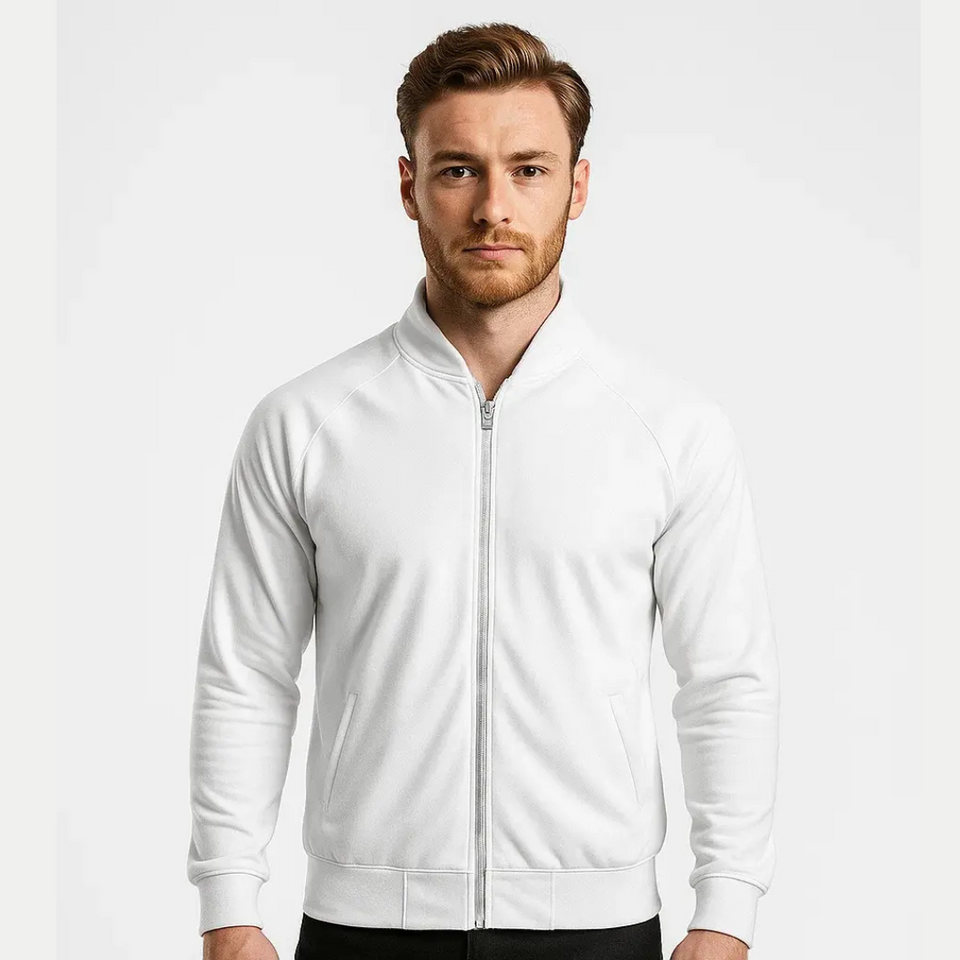 Sports essentials collection featuring men’s and women’s activewear including jackets, sports tops, shorts, tank tops, and footballs.