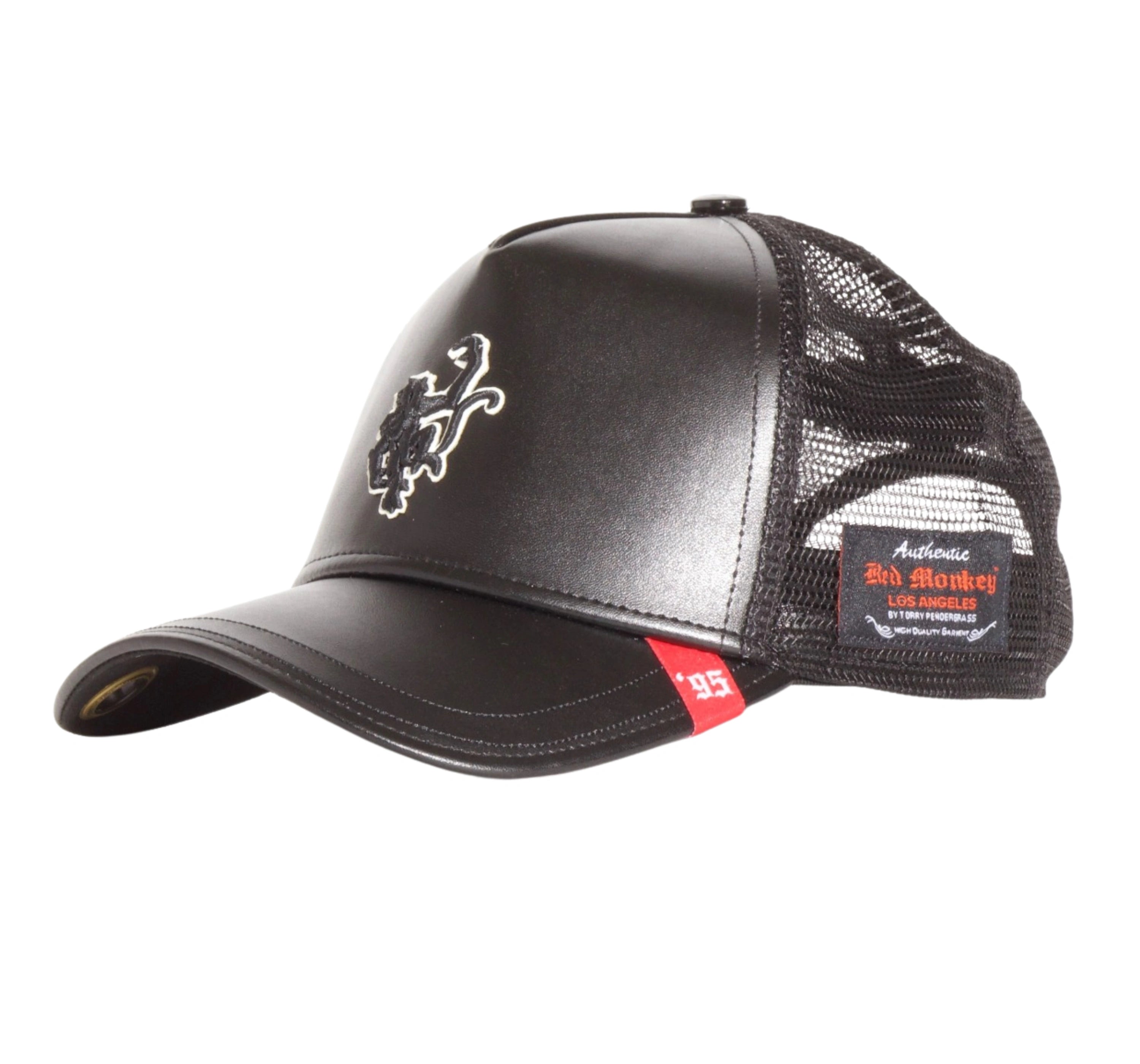 Black Leather Trucker