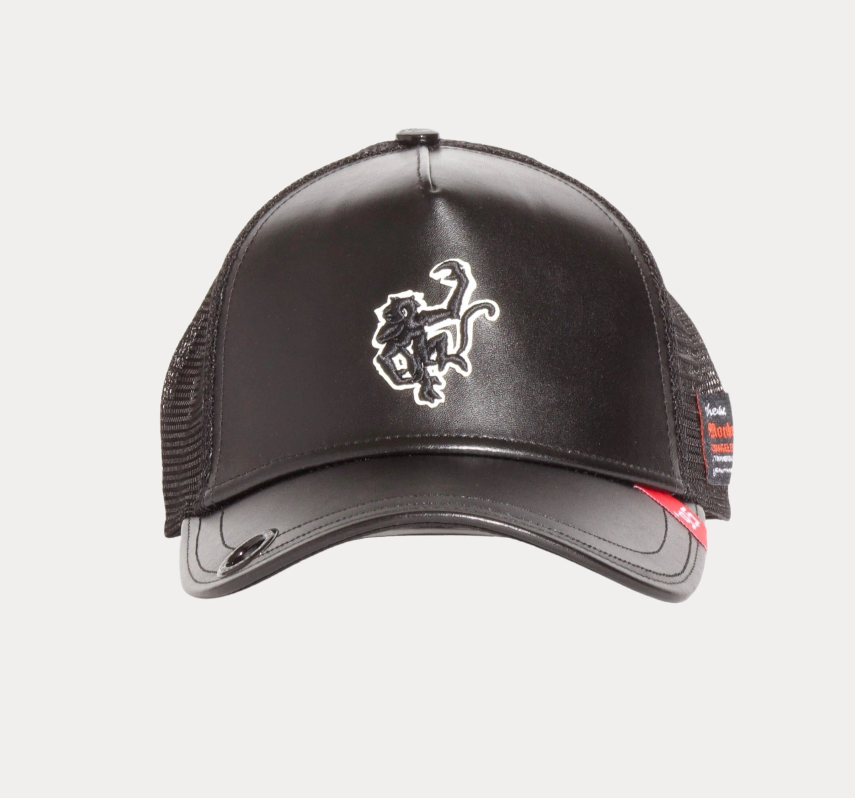 Black Leather Trucker