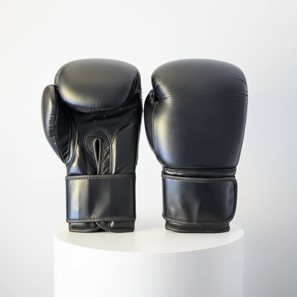 Black Leather Boxing Gloves