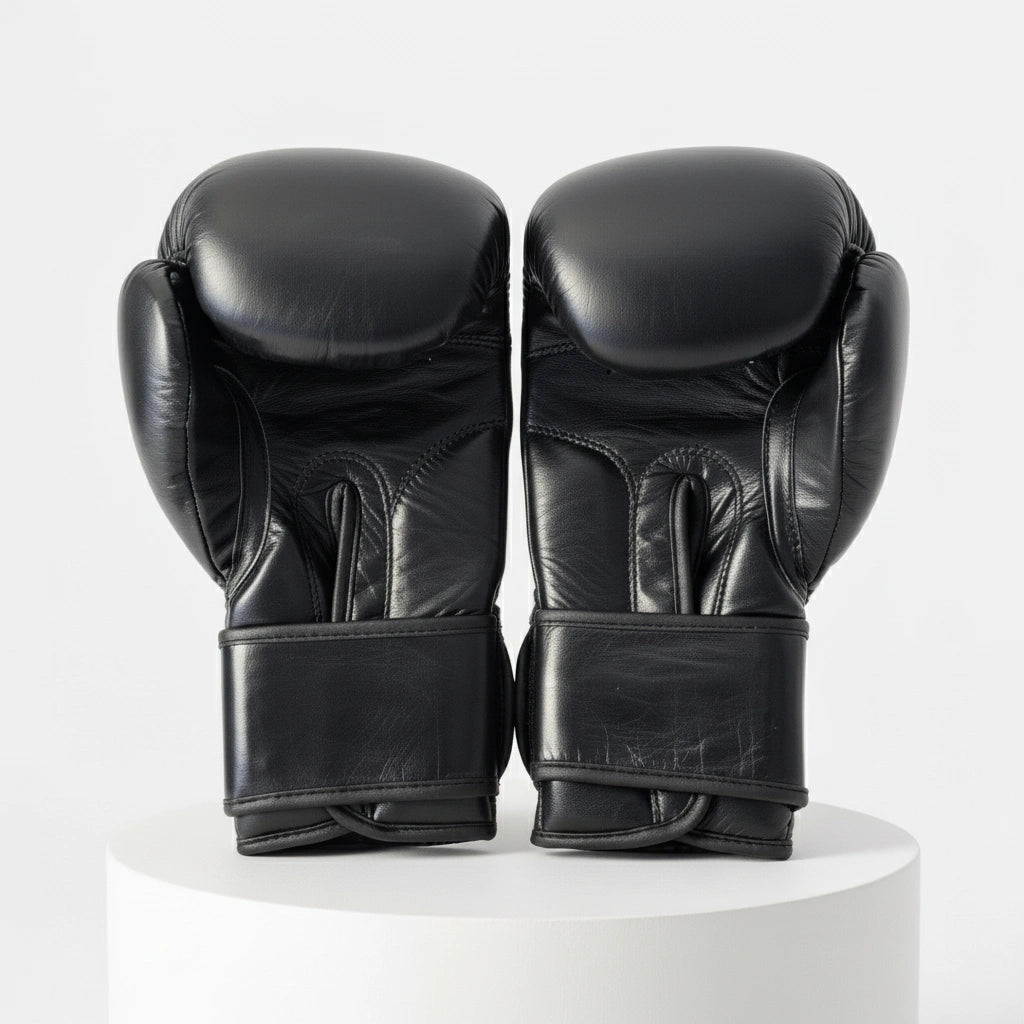 Black Leather Boxing Gloves