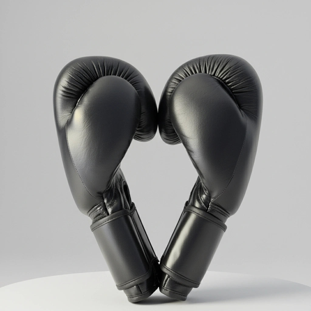 Black Leather Boxing Gloves