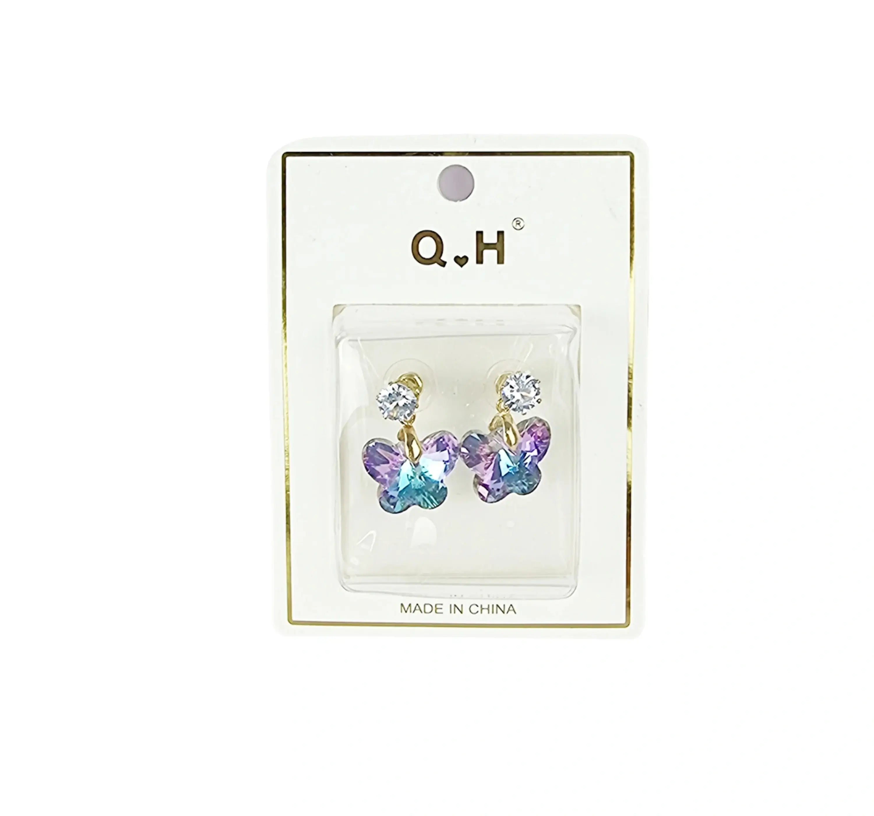 Butterfly Earrings UK – Elegant artificial butterfly jewellery in a display package.
