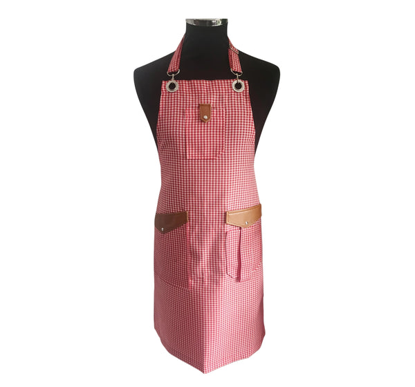 Checker Print Kitchen Apron UK – front view