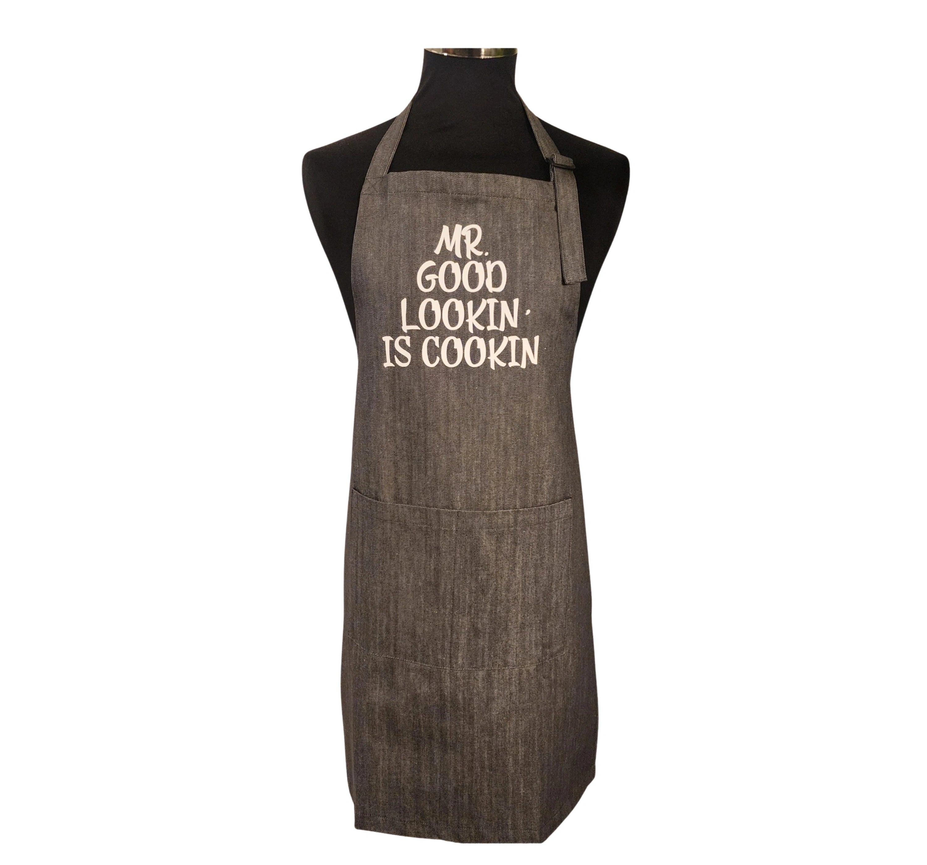 Black Kitchen Apron UK – Good Looking Apron front view