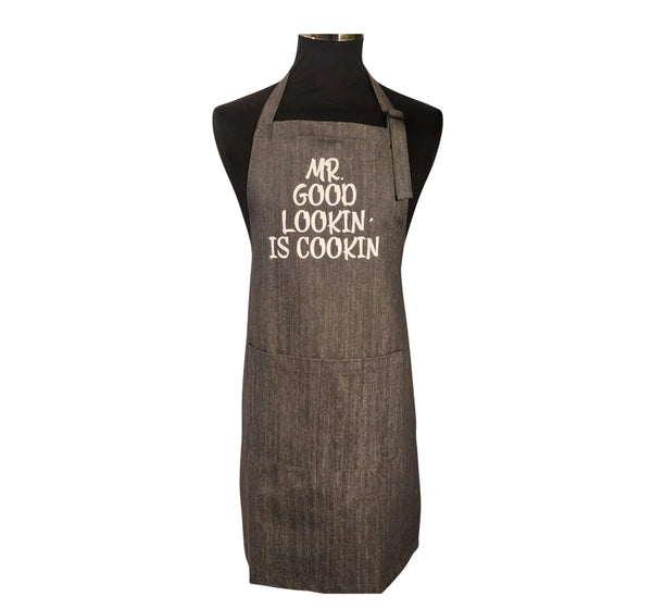 Black Kitchen Apron UK – Good Looking Apron front view