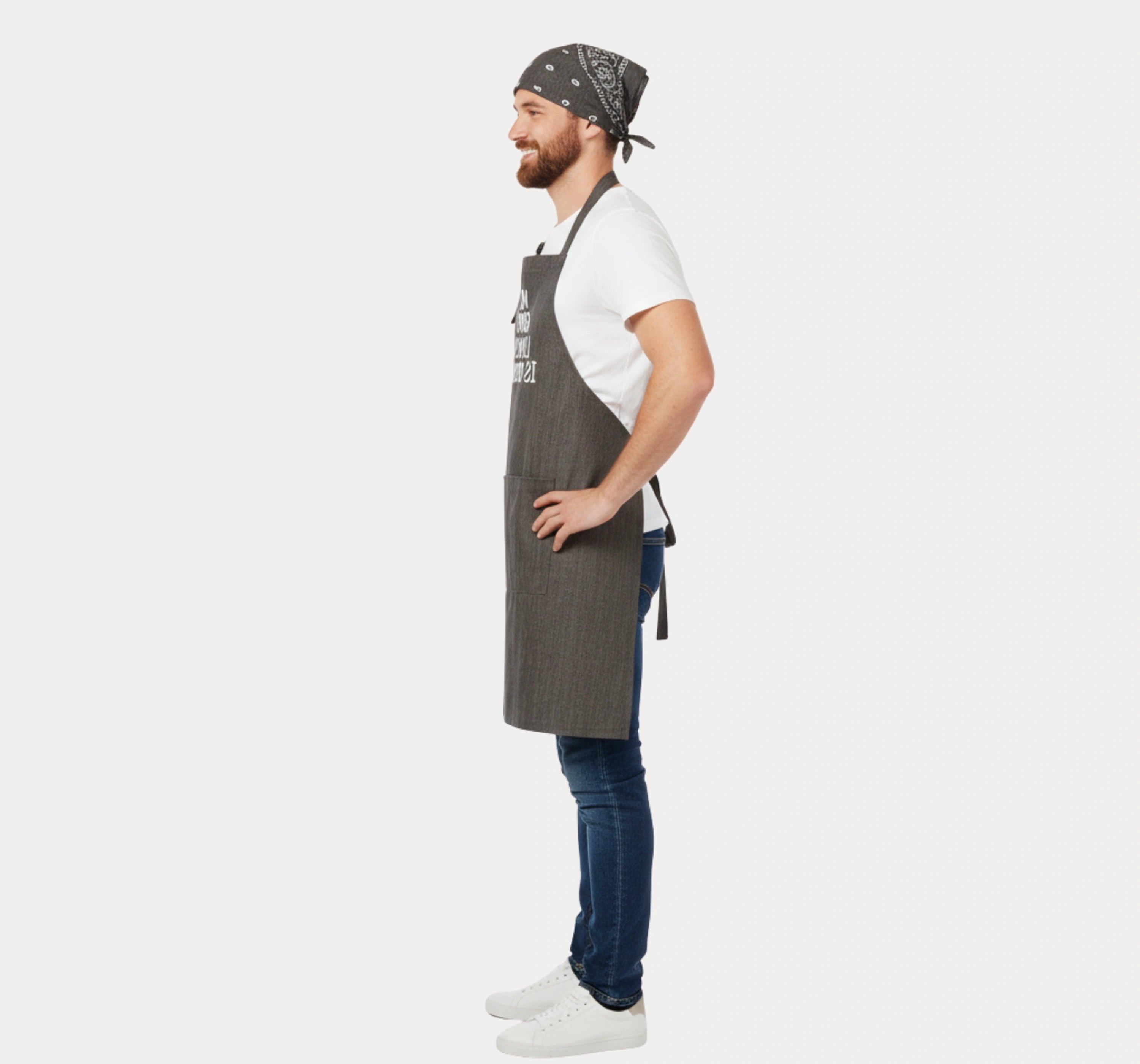 Black Kitchen Apron UK – side angle
