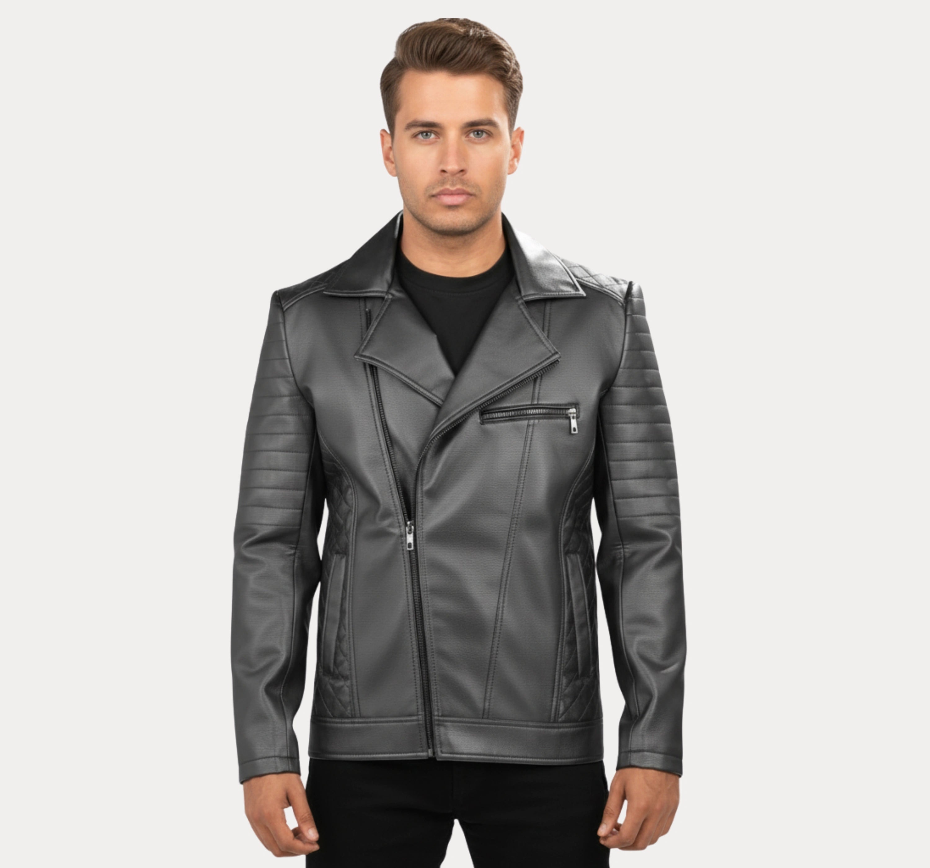 Grey Leather Jacket