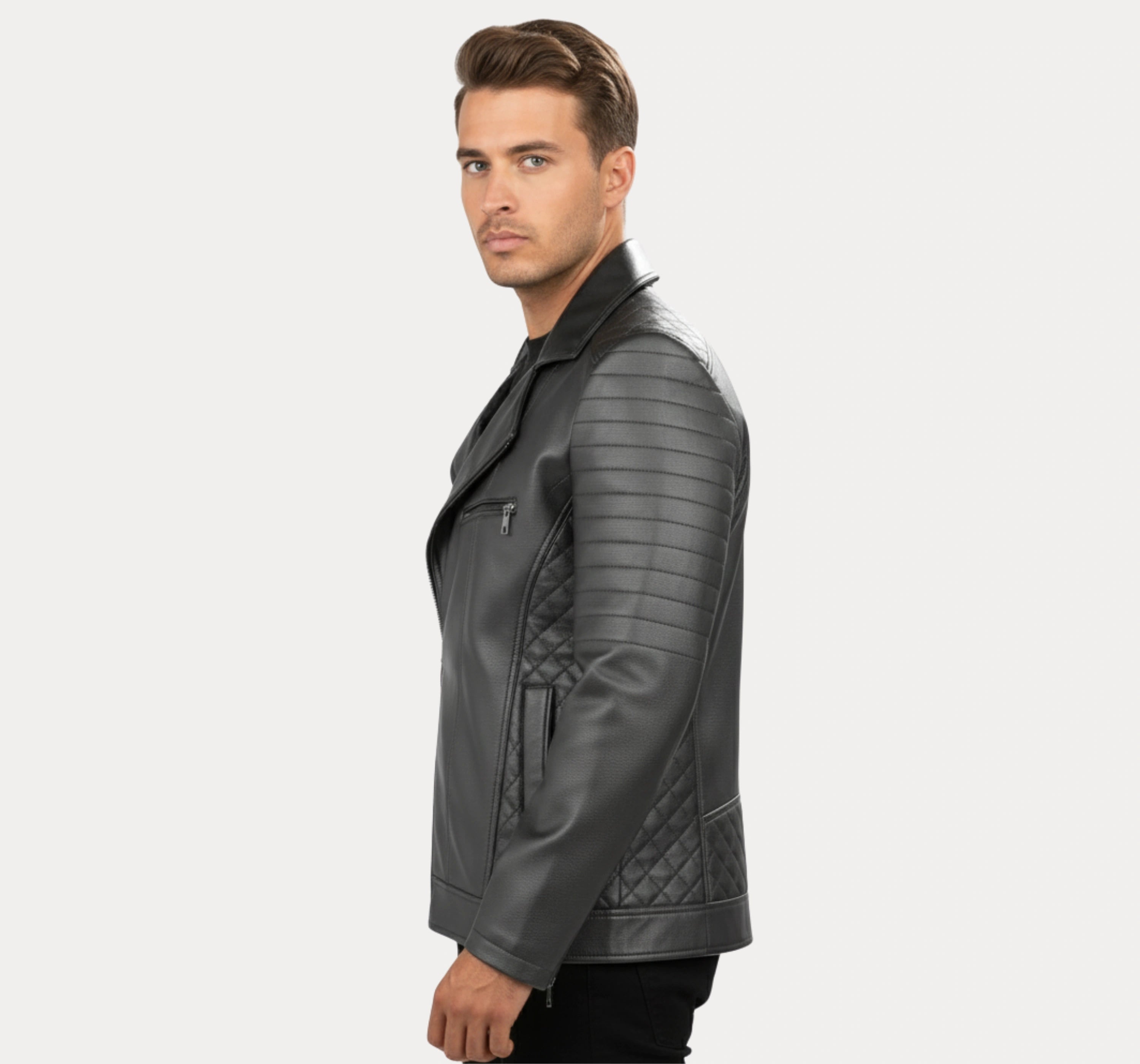 Grey Leather Jacket