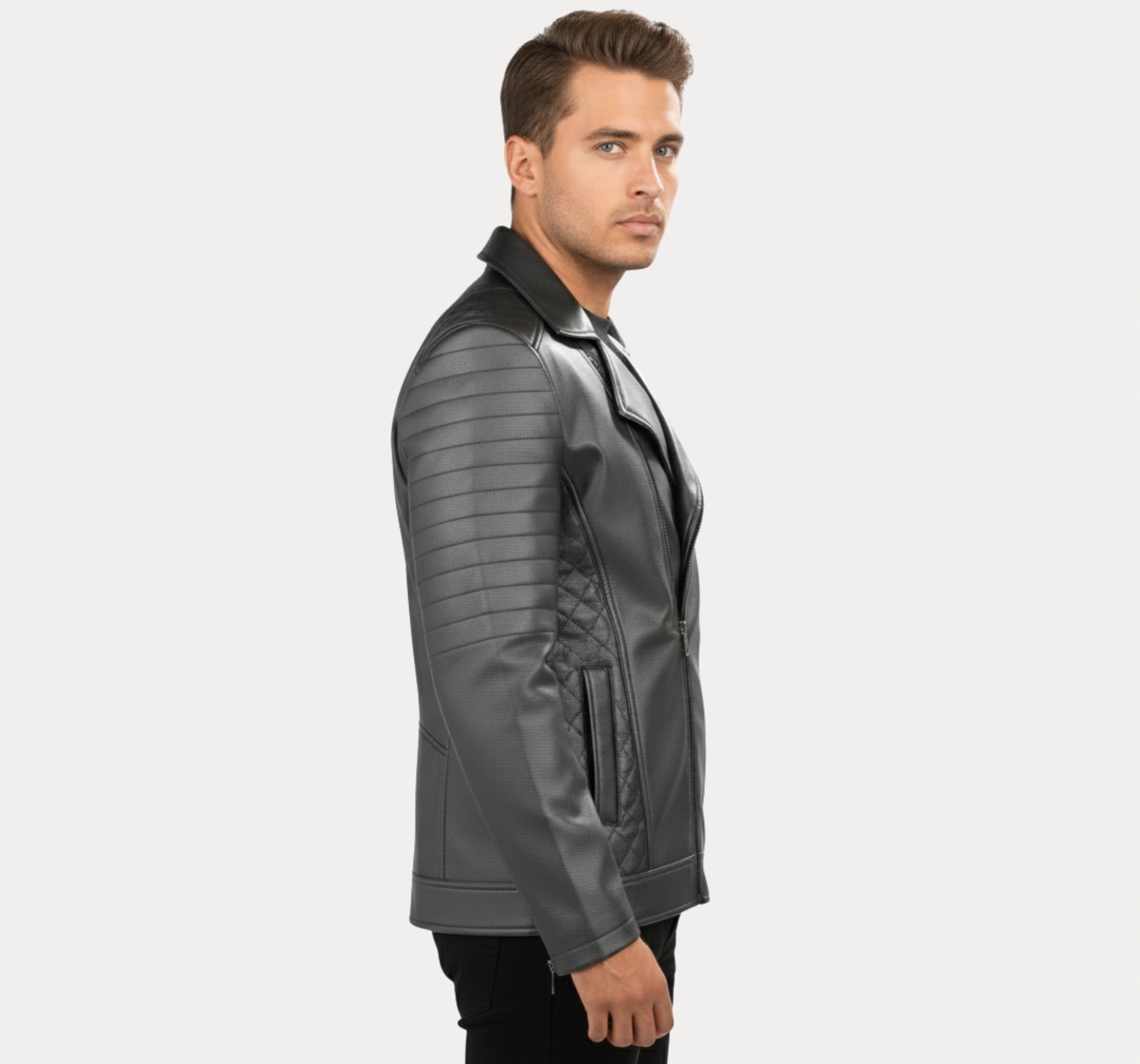 Grey Leather Jacket