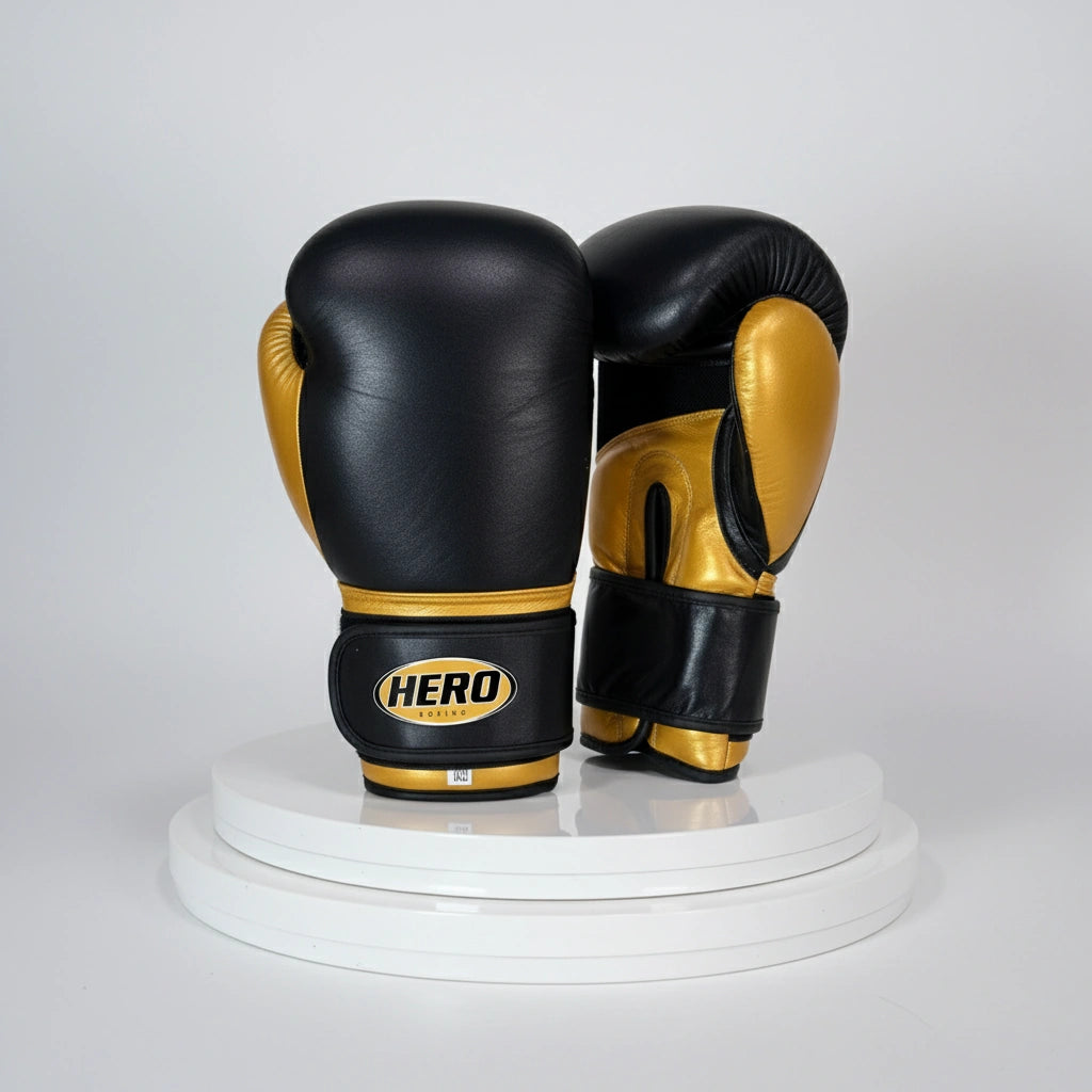 Hero Black & Gold Boxing Gloves
