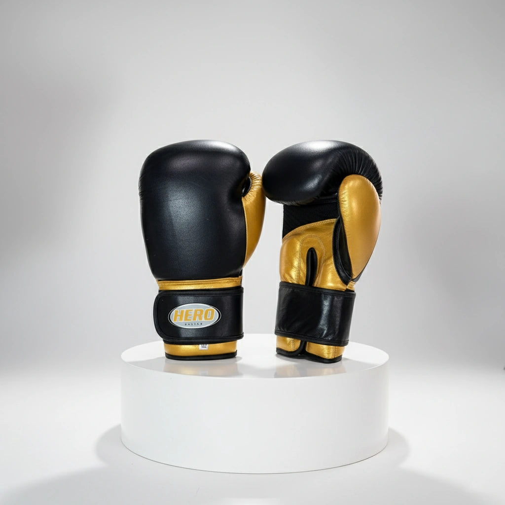 Hero Black & Gold Boxing Gloves