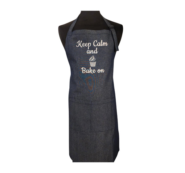 Long Black Kitchen Apron UK – front view