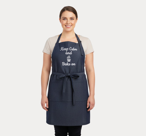 Long Black Kitchen Apron UK – in use in kitchen