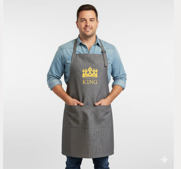 Grey Kitchen Apron UK – in use in kitchen