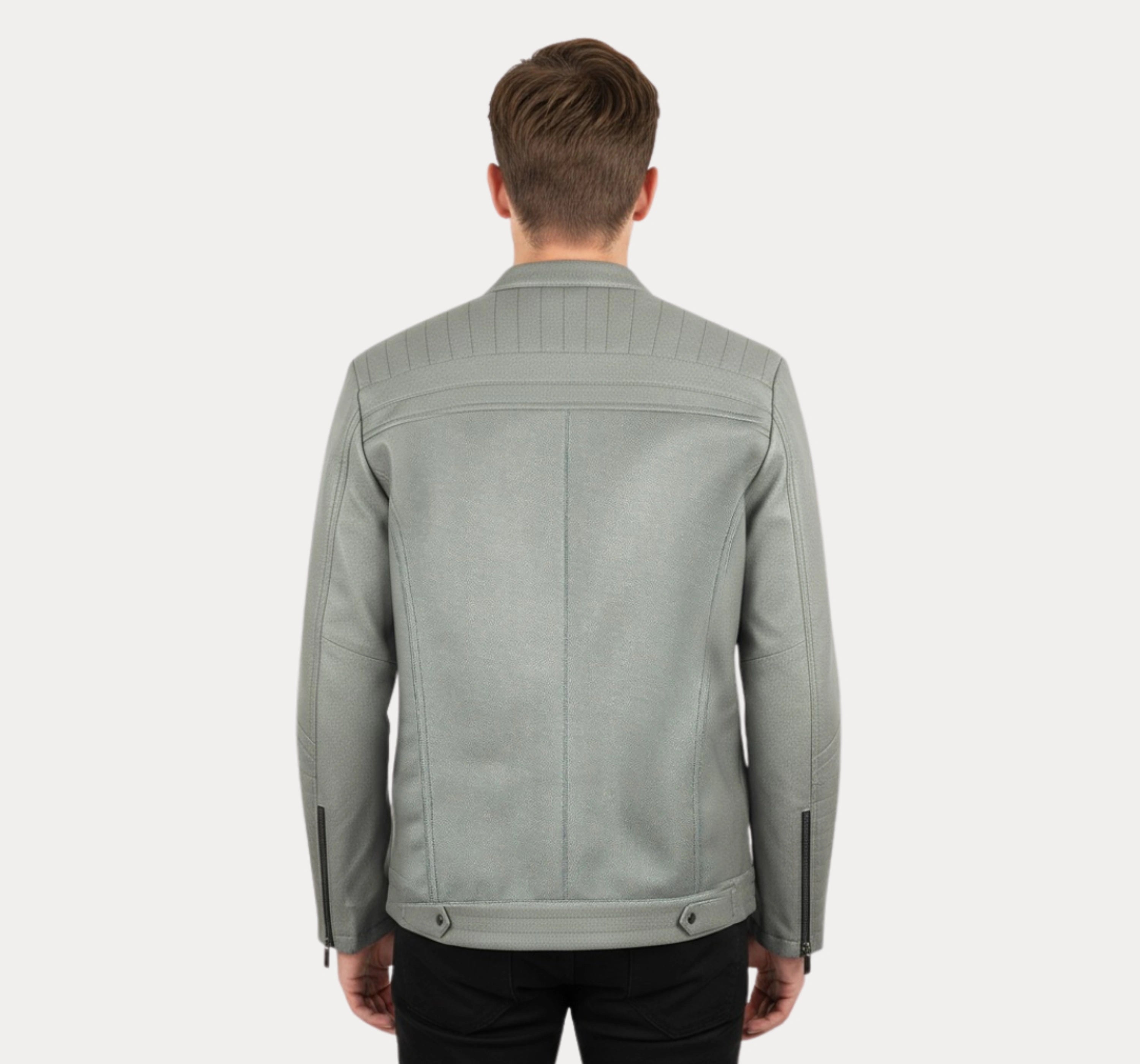 Light Gray Leather Jacket