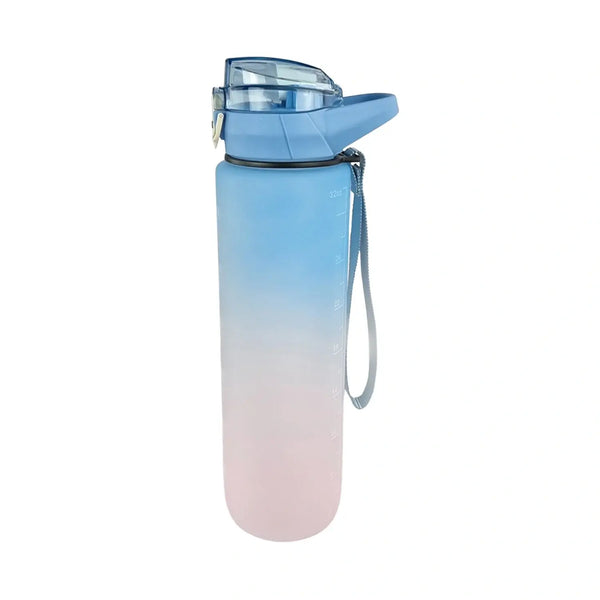 Best water bottle for workout UK with peach-to-blue gradient, perfect for gym and fitness lovers.