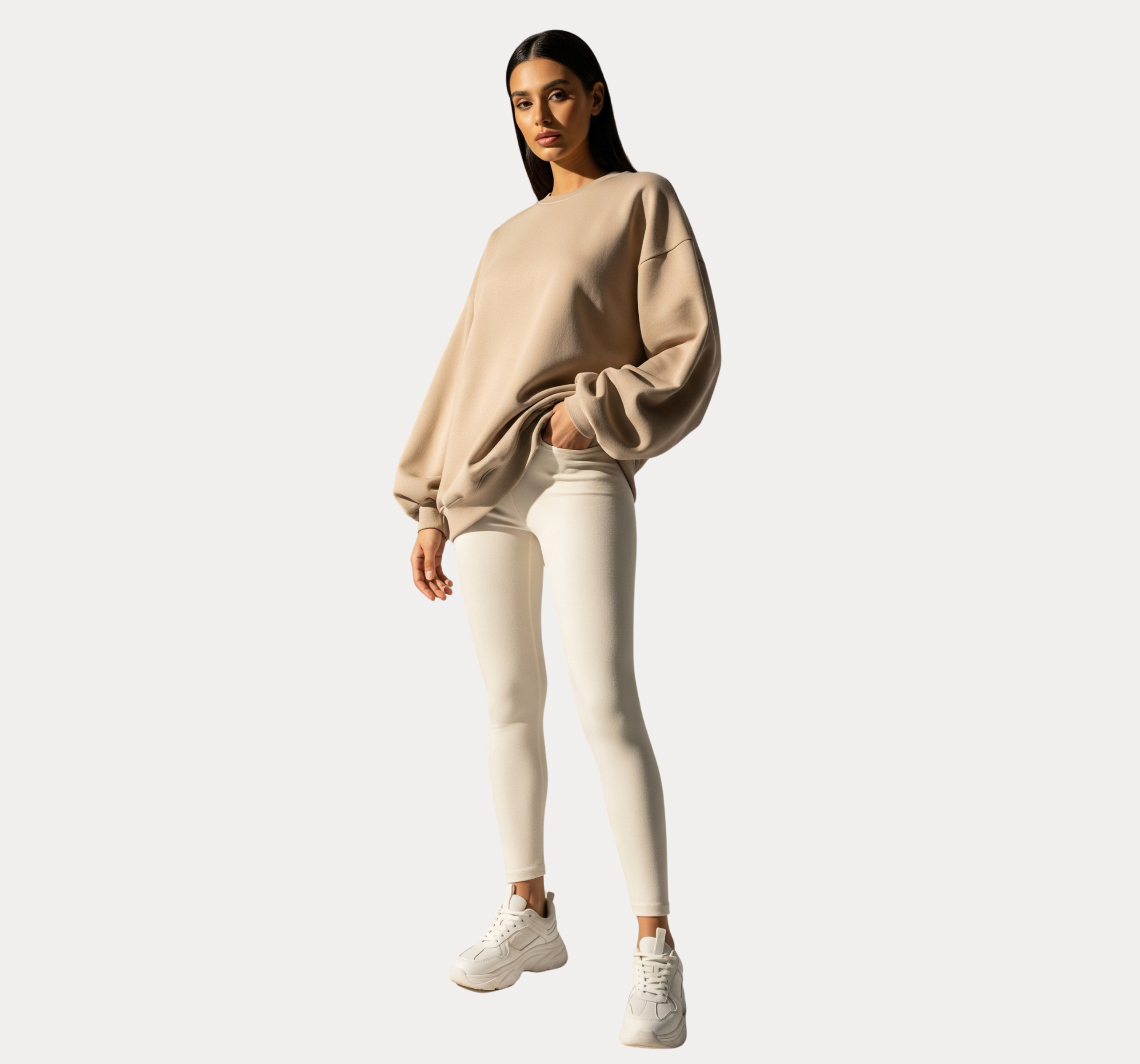 Oversized Beige Sweatshirt