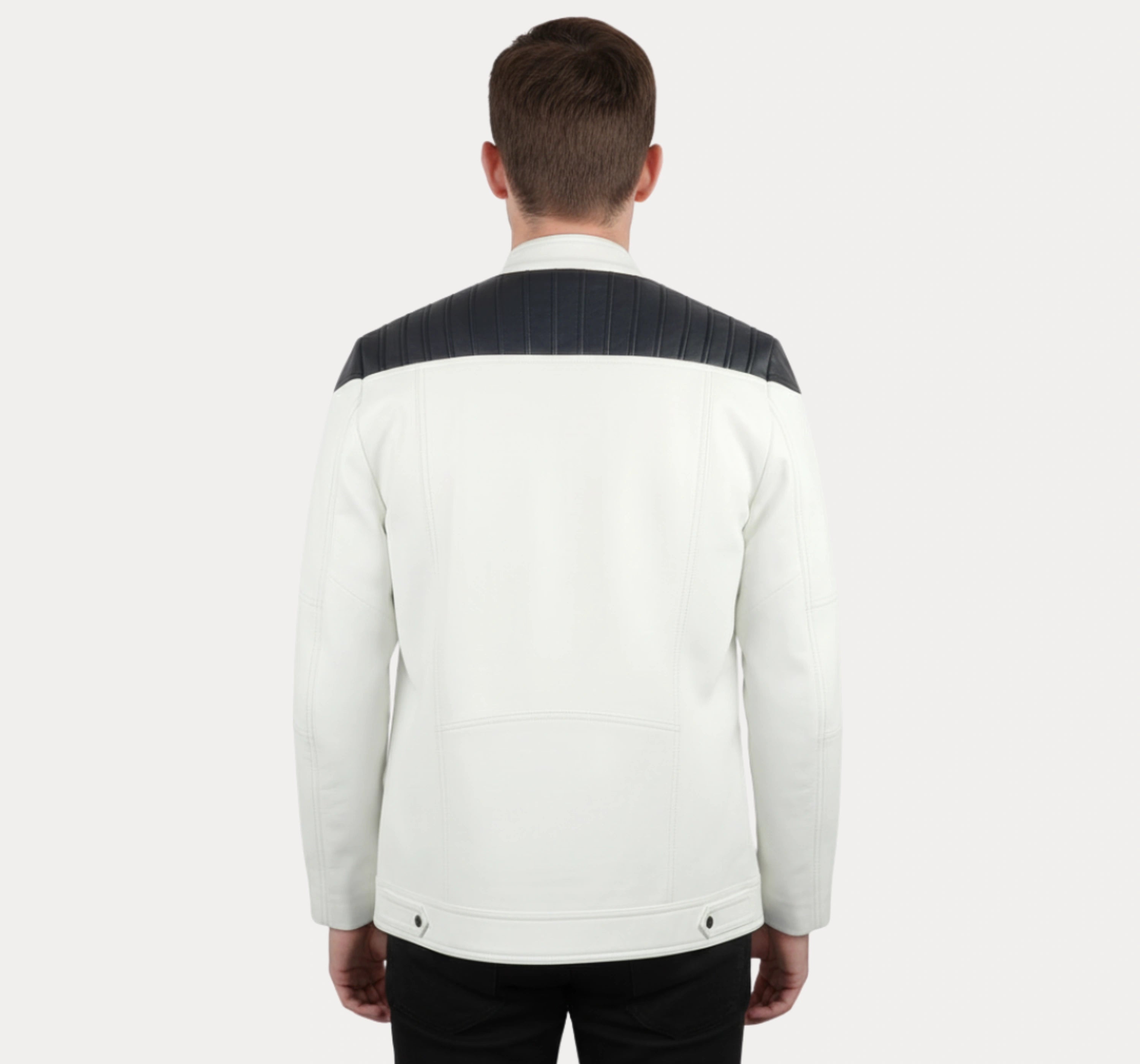 White and Black Leather Jacket