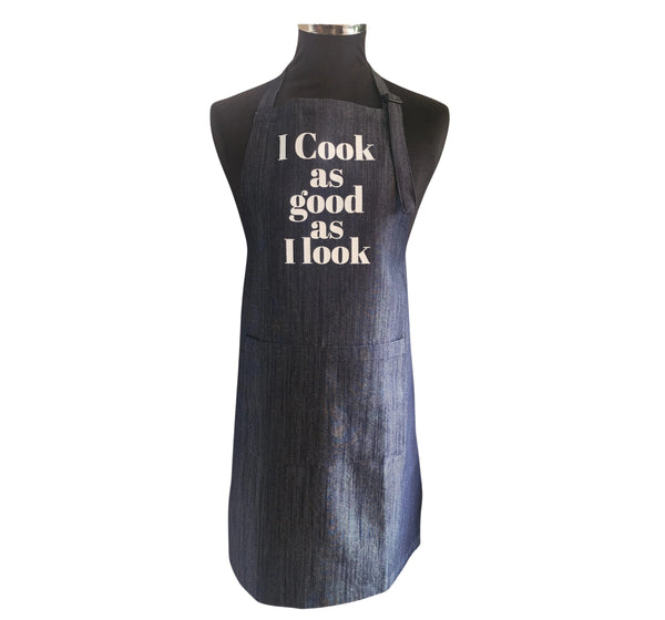 Denim Chef Apron UK – front view