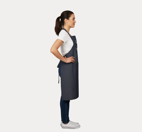 Chef Apron with Pockets UK – Super Chef Dark side angle